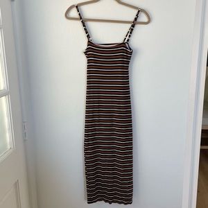 Striped Ribbed Bodycon Dress